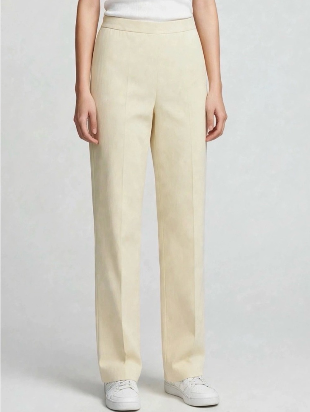 M-A-G MAG Yellow Cream Straight Leg Dress Pant